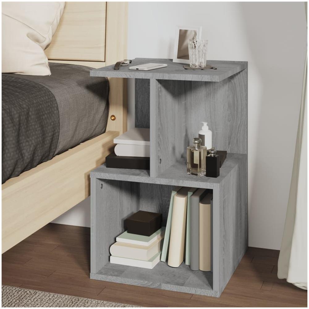 Comodino Grigio Sonoma 35x35x55 Cm In Legno Multistrato - Foto 2