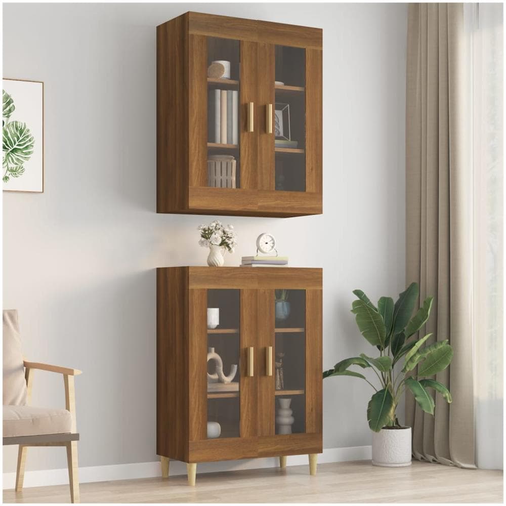 Armadietto Pensile A Parete Rovere Marrone 69,5x34x90 Cm - Foto 1