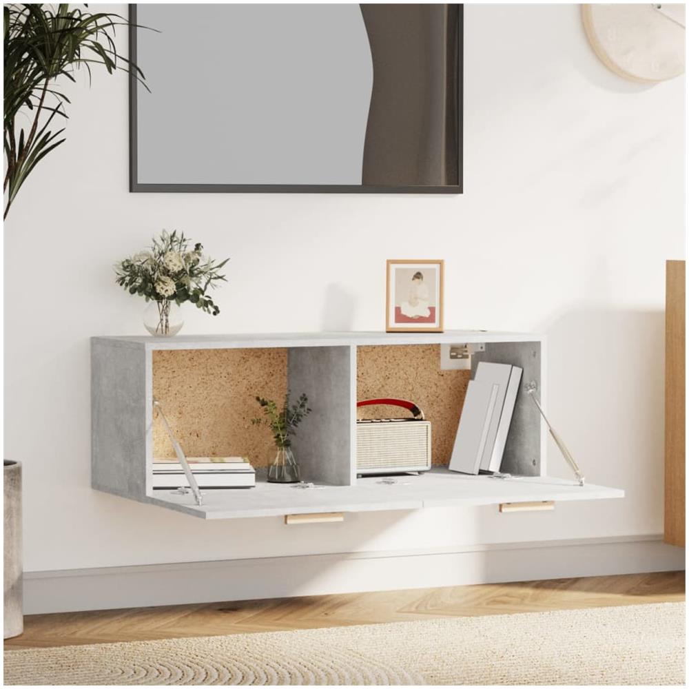 Mobile Pensile Grigio Cemento 100x36,5x35 Cm Legno Multistrato - Foto 3