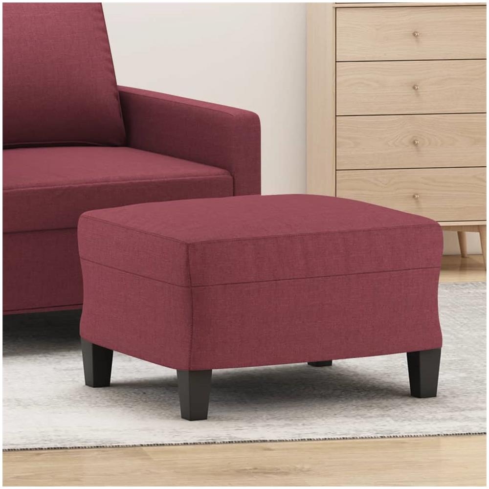 Poggiapiedi Rosso Vino 60x50x41 Cm In Tessuto - Foto 1