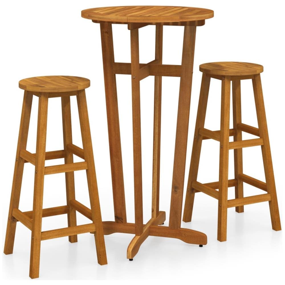 Set Da Bar 3 Pz In Legno Massello Di Acacia - Foto 1