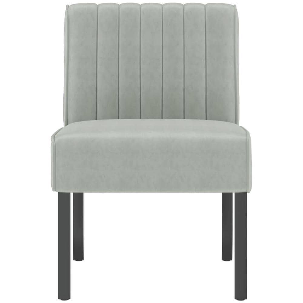 Sedia Pantofola Grigio Chiaro In Velluto - Foto 3