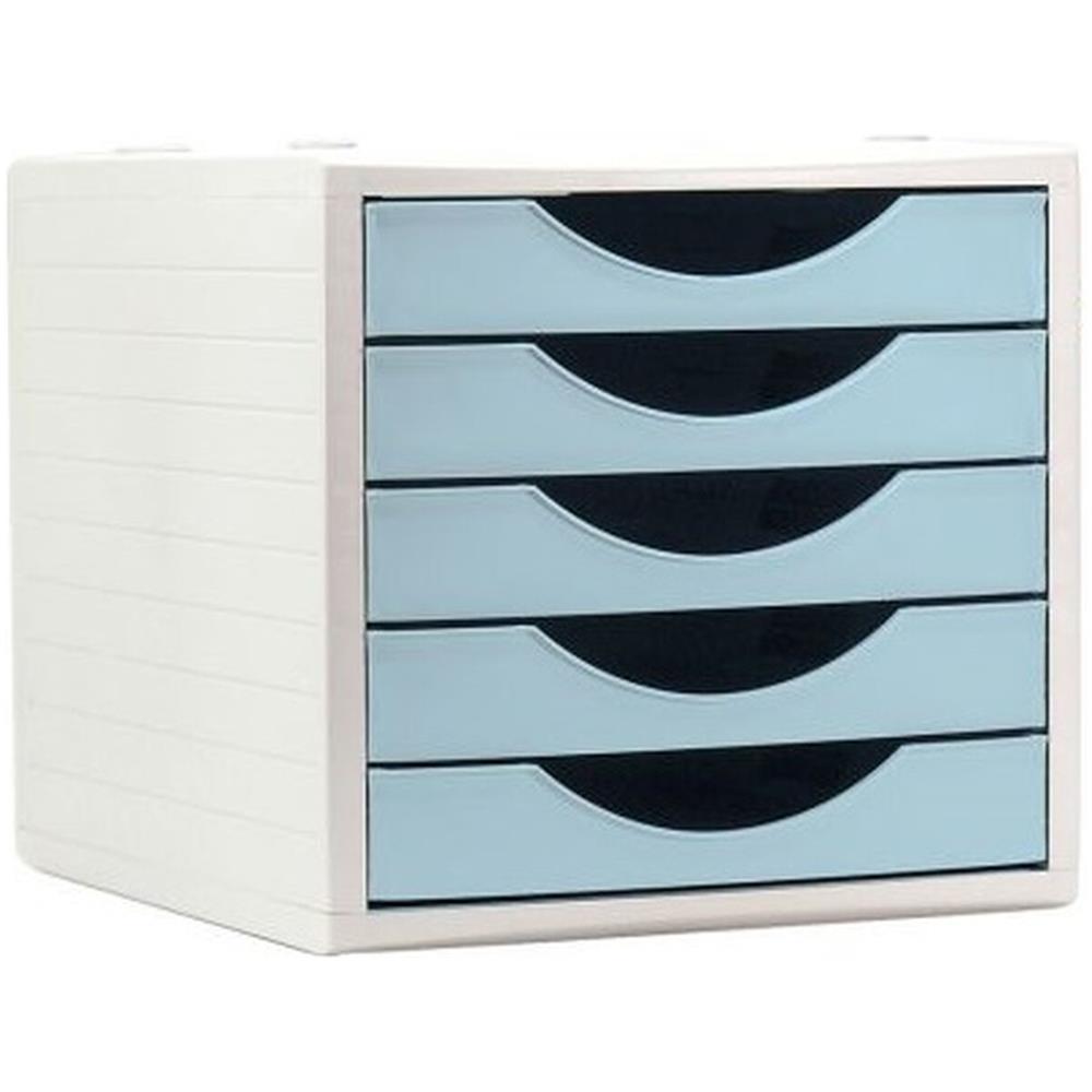 Archivotec Serie 4000 Classificatore Modulare Archivotec Serie 4000 5 Cassetti Din A4 Blu Pastello 34 X 27 X 26 Cm - Foto 1