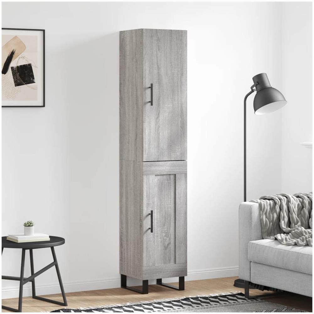 Credenza Grigio Sonoma 34,5x34x180 Cm In Legno Multistrato - Foto 1