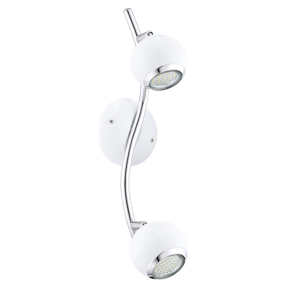 Lampada A 2 Faretti In Acciaio L. 36,5 Cm, 2x3w Led Gu10 Inclusi Bianco - Foto 1
