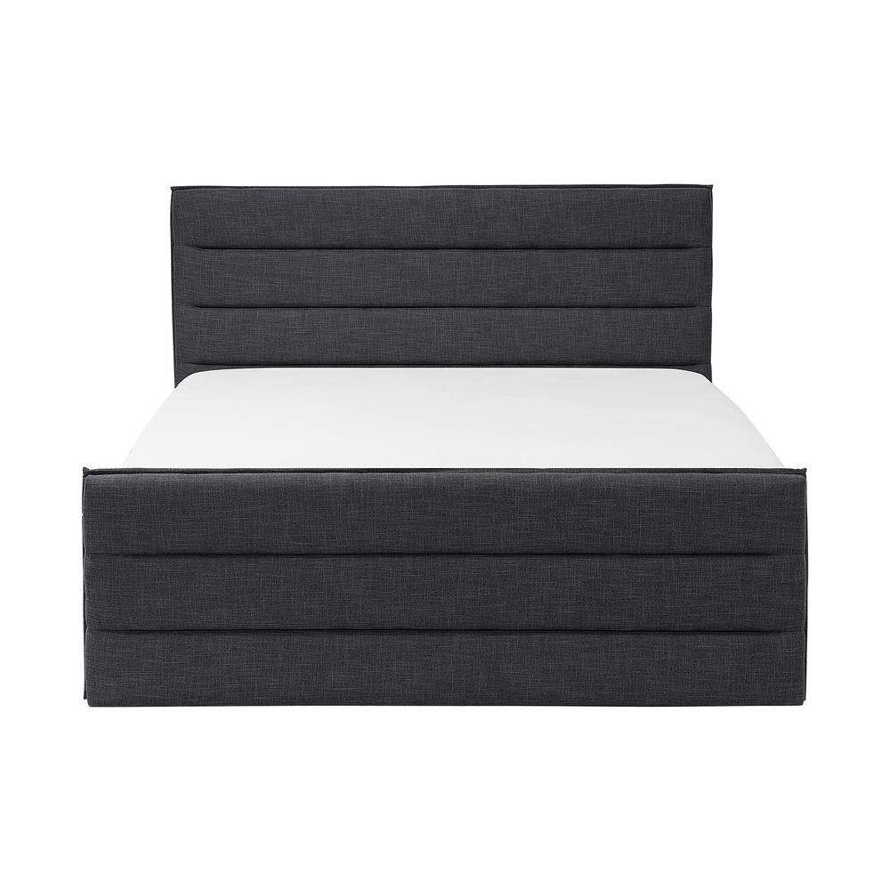 Letto Matrimoniale Moderno In Tessuto Grigio Scuro 160x200cm Valbonne - Foto 2