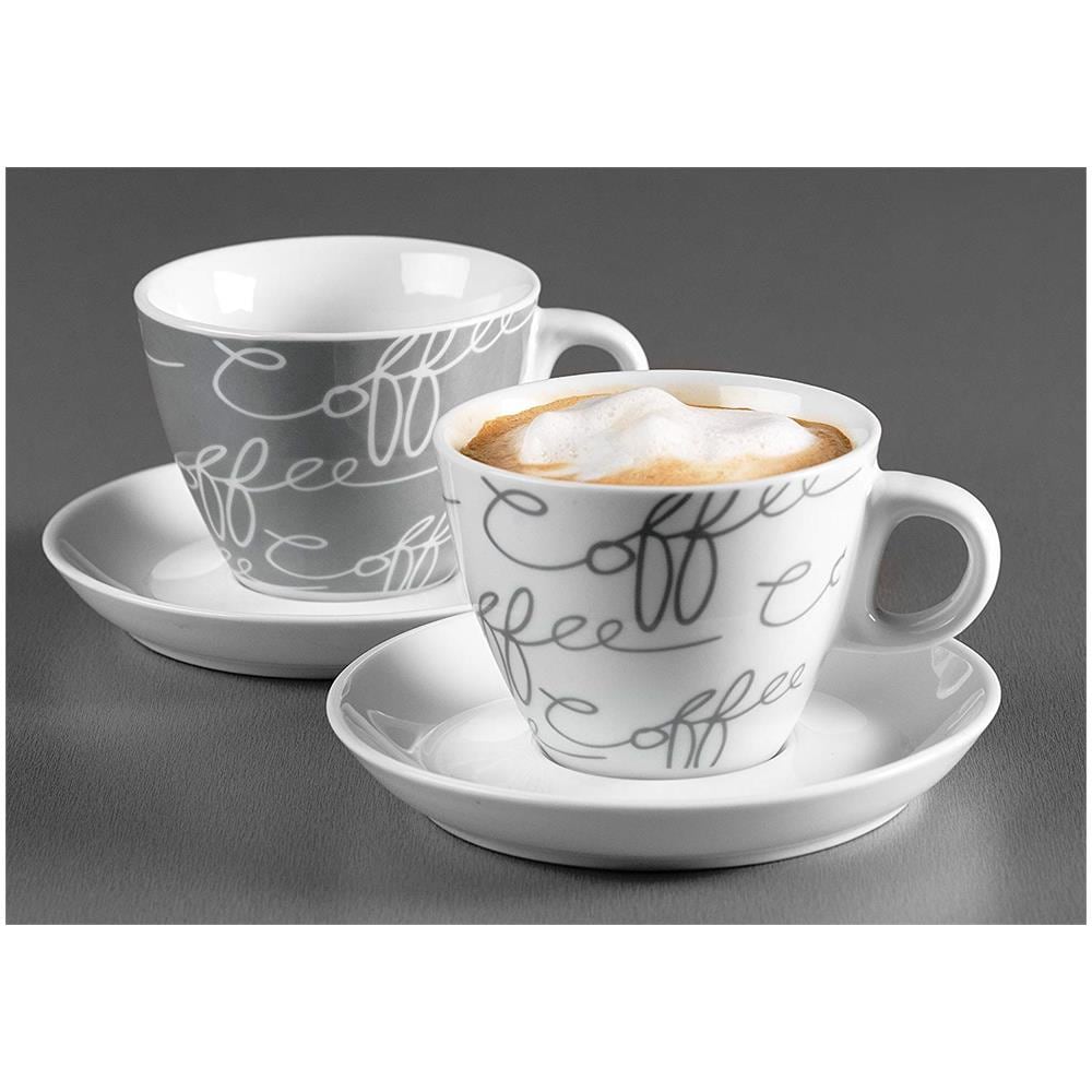 005776 Cornello - Servizio Di Tazze Da Cappuccino Per 2 Persone, Colore: Grigio - Foto 2