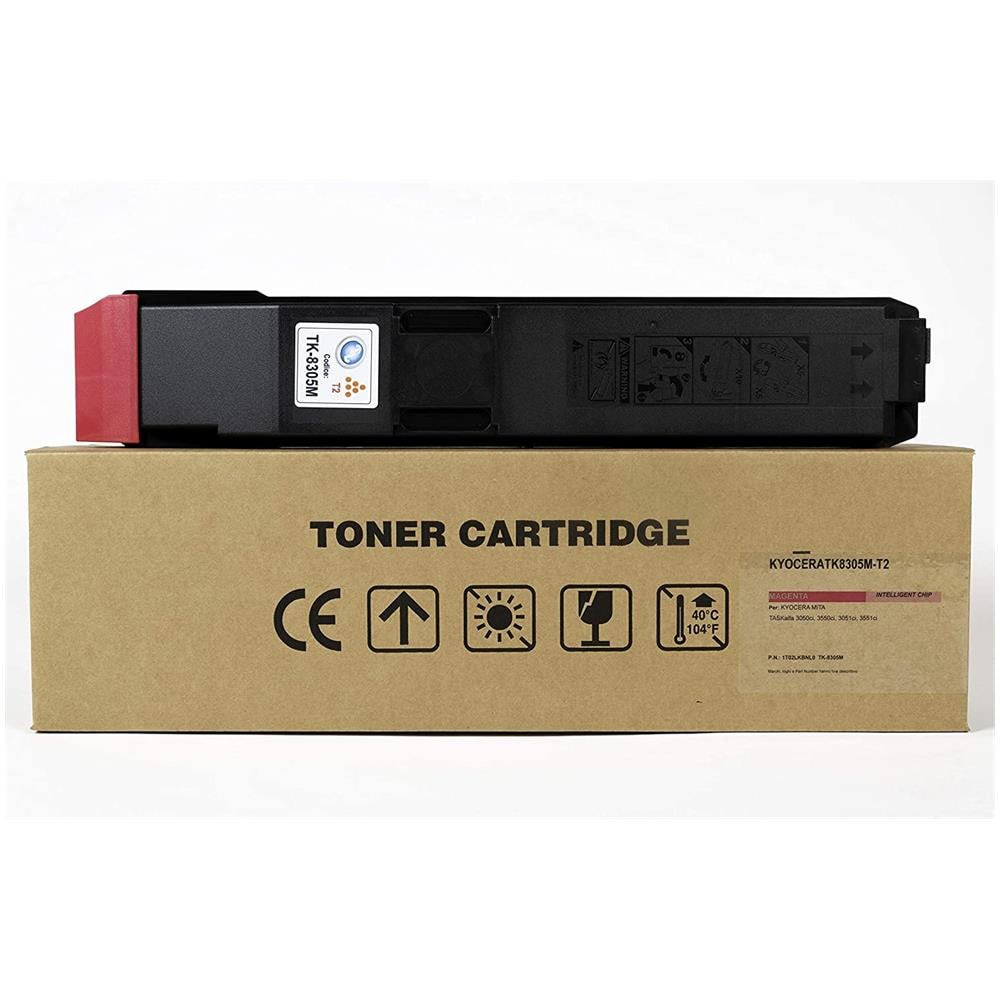 TONER COMPATIBILE - Kyocera Tk-8305m Magenta 1t02lkbnl0 Per Taskalfa 3050ci, Taskalfa 3550ci, Taskalfa 3051ci, Taskalfa 3551ci Fornito Di Intelligent Chip Capacità 15000 Copie Made In Italy - Foto 1