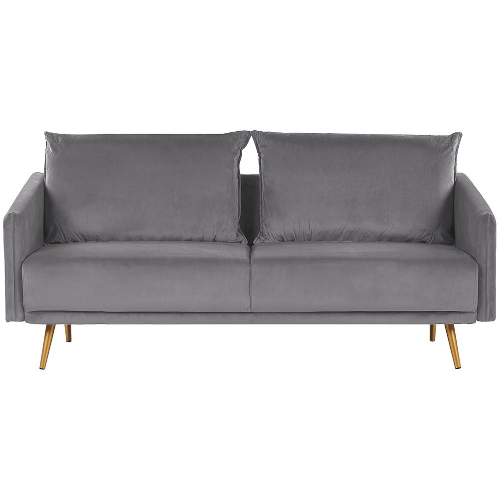 Divano A 3 Posti In Velluto Grigio Maura - Foto 1