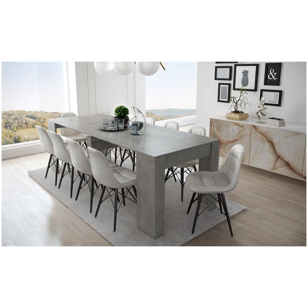 Consolle Tavolo Allungabile Fino A 237 Cm, Cemento, Dimensioni Chiuso: 90x50x78 Cm Di Altezza - Foto 2