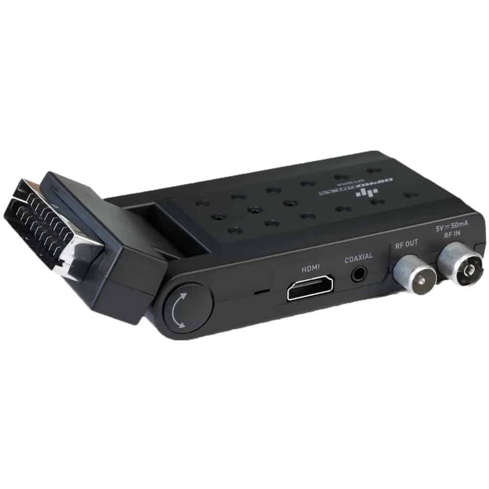 Decoder Digitale Terrestre DPT202SB DVB-T2 HD SCART + HDMI Stick con Telecomando Universale 2 in 1 - Nero - Foto 1