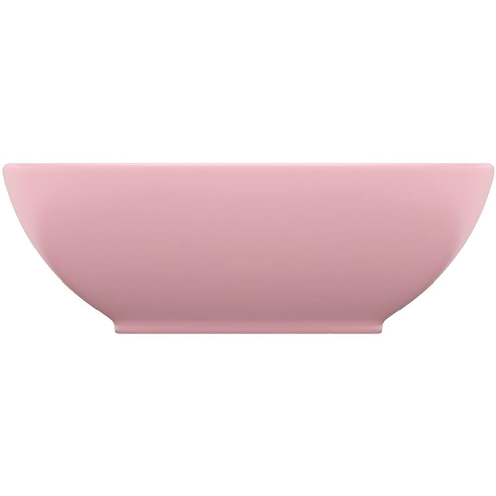 Lavandino Lusso Ovale Rosa Opaco 40x33 cm in Ceramica - Foto 2
