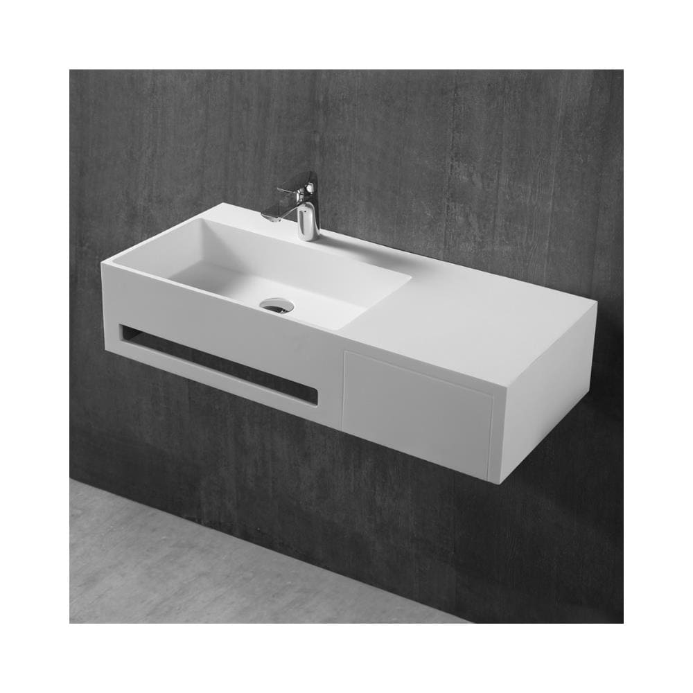Lavabo Alex In Artificial Stone Bianco Opaco Matt - Foto 2
