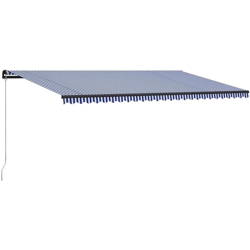 Tenda da sole retrattile manuale con pali blu e bianchi 4x3 m | Leroy