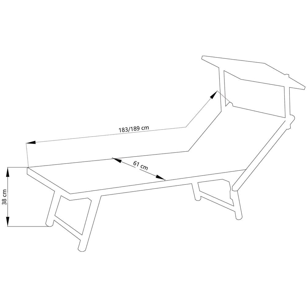 Lettino Prendisole Da Giardino Di Design Moderno In Textilene E Alluminio Cm 183/189 X 61 X 38 H - Foto 2