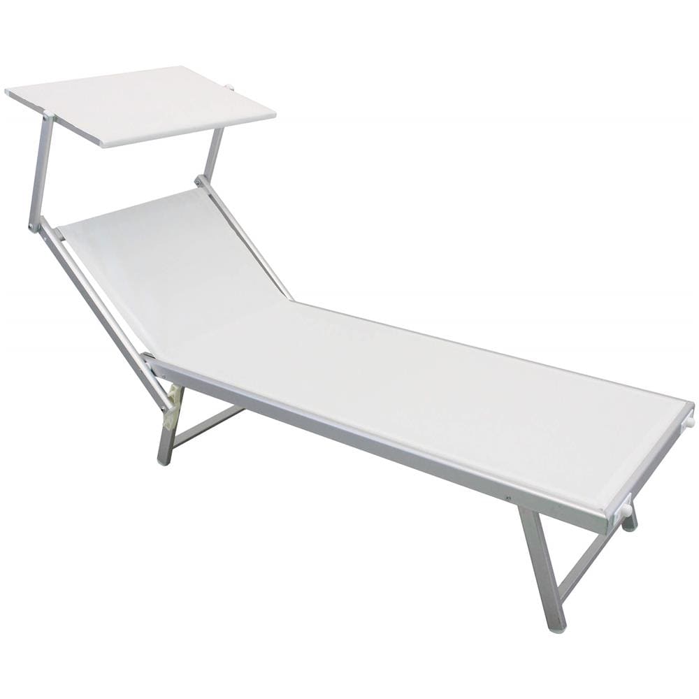 Lettino Prendisole Da Giardino Di Design Moderno In Textilene E Alluminio Cm 183/189 X 61 X 38 H - Foto 1