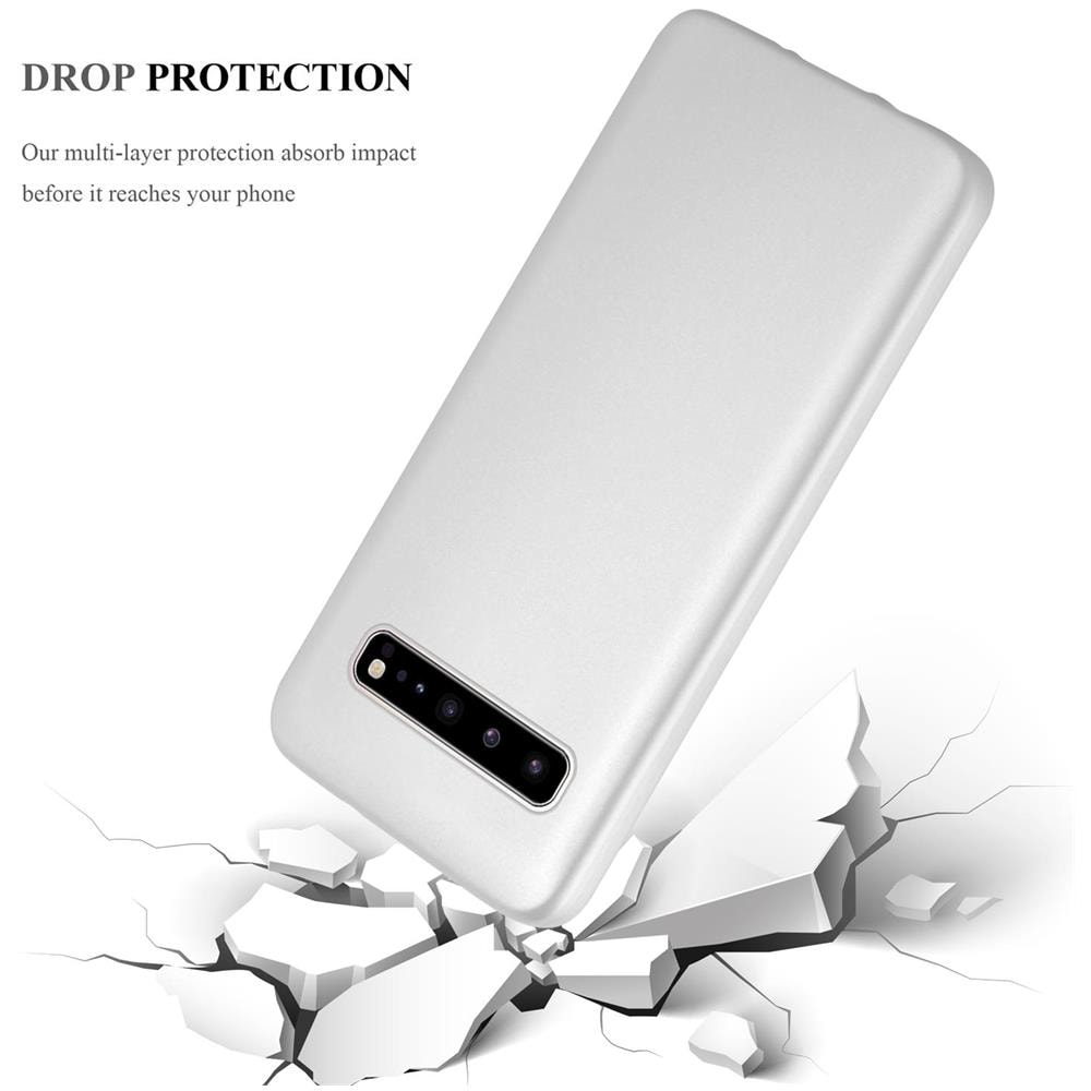 Custodia Compatibile Con Samsung Galaxy S10 5g In Argento Metallico - Coperchio Protettivo In Silicone Tpu Flessibile - Foto 7