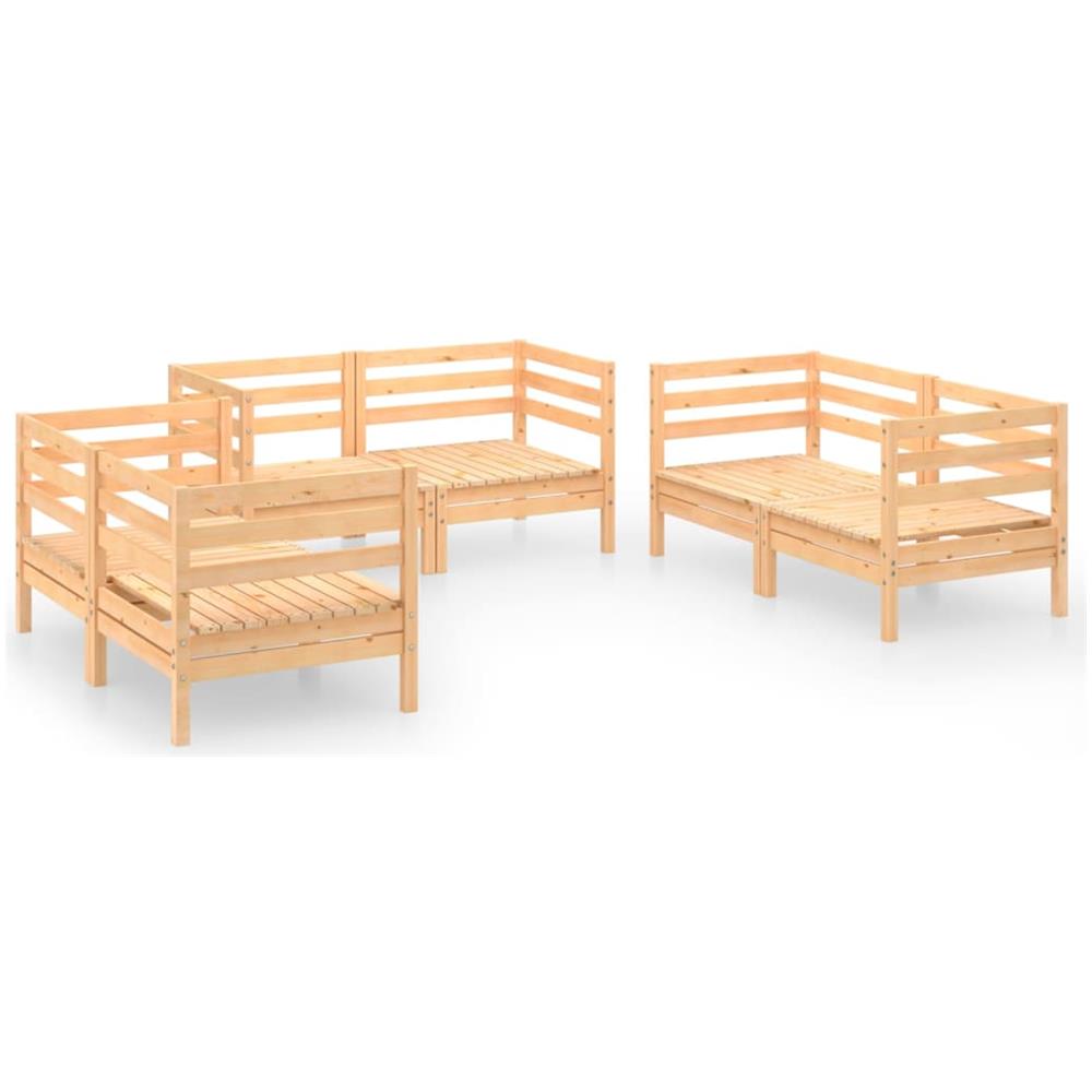 Set Divani Da Giardino 6 Pz In Legno Massello Di Pino - Foto 2
