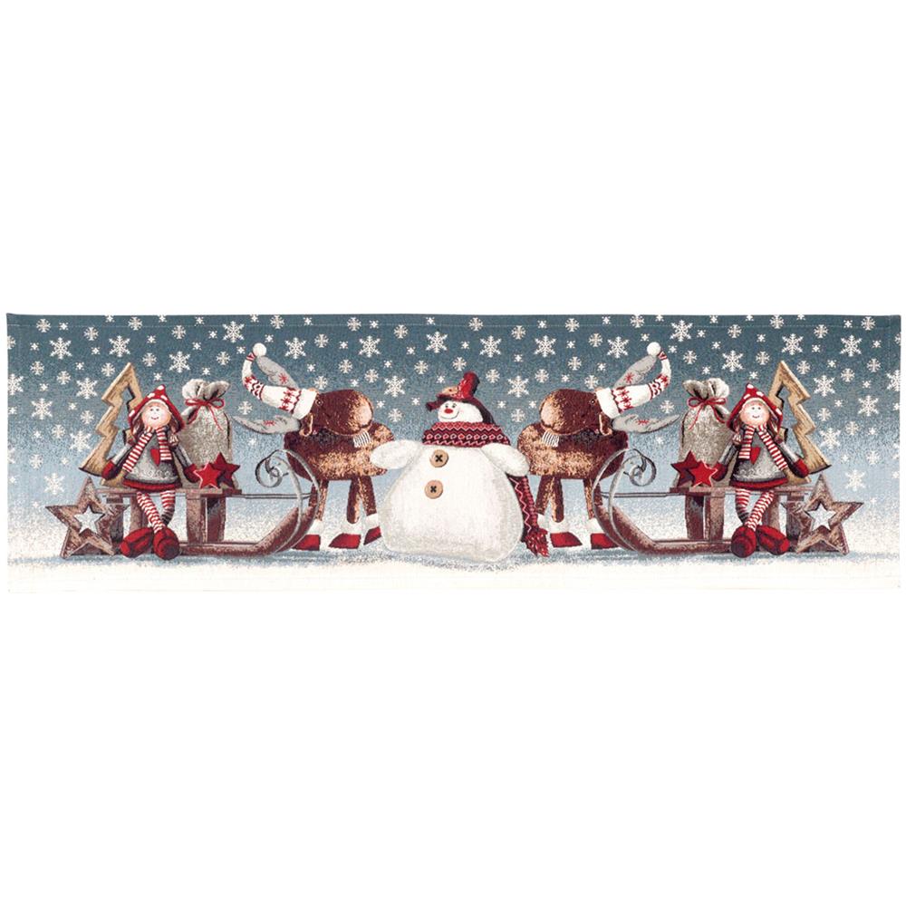 Tovaglia Centrino Runner Tavolo Fantasie Natalizie Centrotavola Cinigliato Made Italy 40x130 Slitta - Foto 1