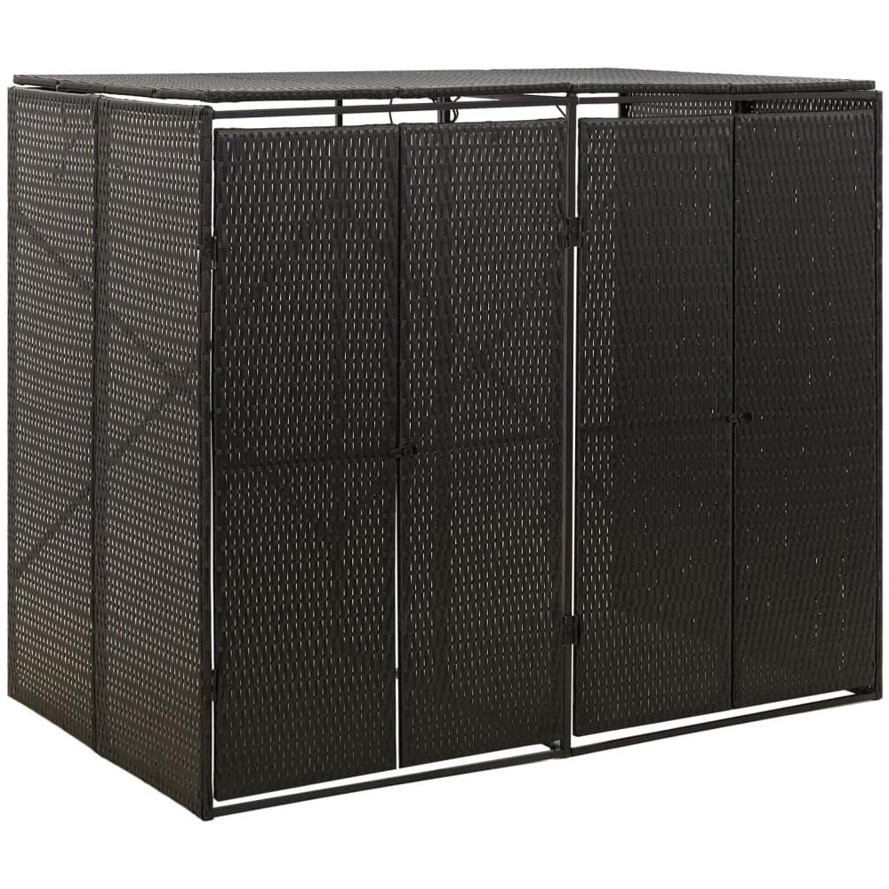 Copribidone Doppio Nero 140x80x117 Cm In Polyrattan - Foto 1