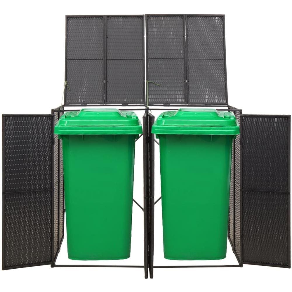 Copribidone Doppio Nero 140x80x117 Cm In Polyrattan - Foto 2