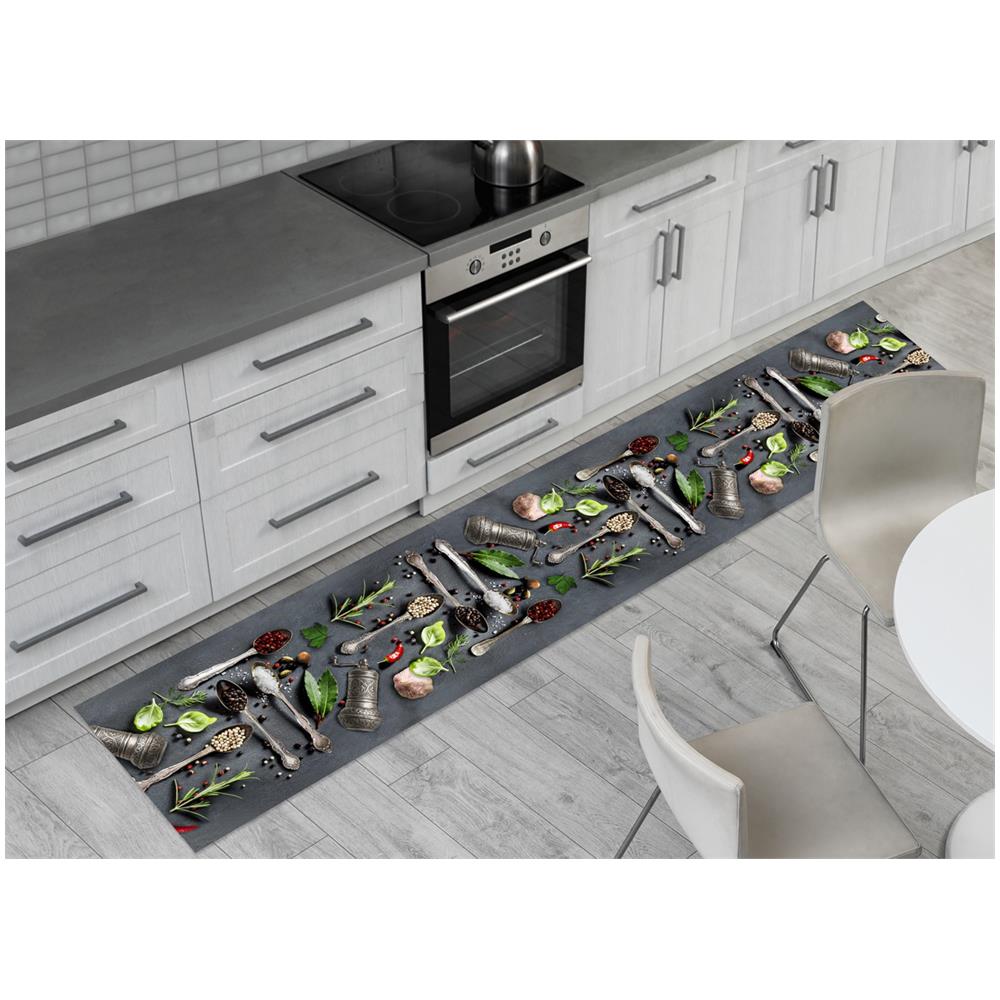 Tappeto Passatoia Cucina Antiscivolo Sottolavello Digitale Fantasie Varie 50x90 Cucchiai - Foto 1