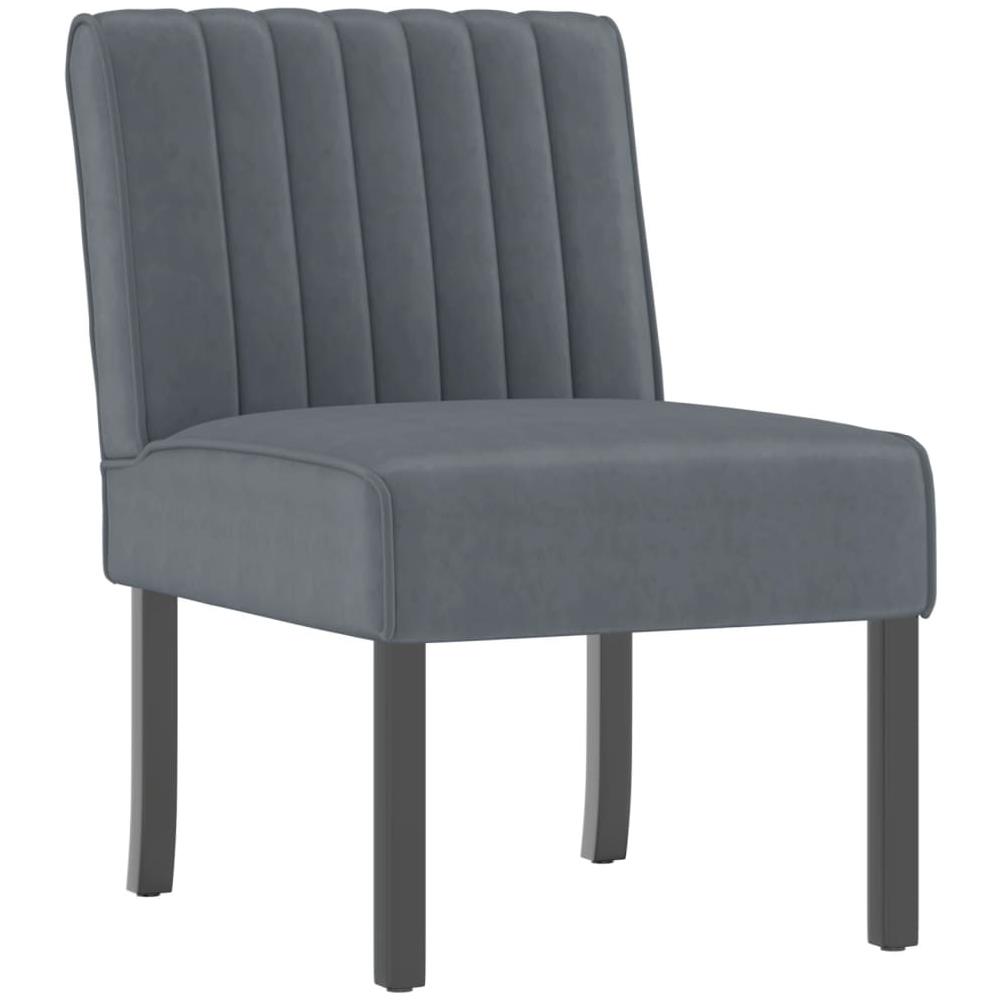 Sedia Pantofola Grigio Scuro In Velluto - Foto 2