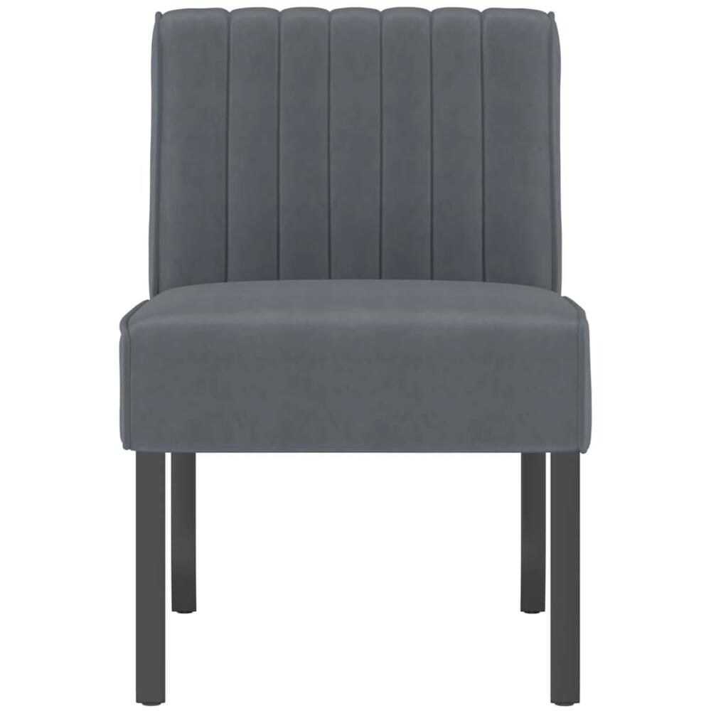 Sedia Pantofola Grigio Scuro In Velluto - Foto 3