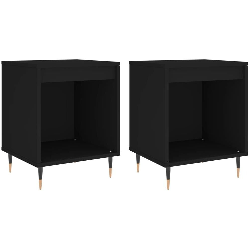 Comodini 2pz Neri 40x35x50 Cm In Legno Multistrato - Foto 2