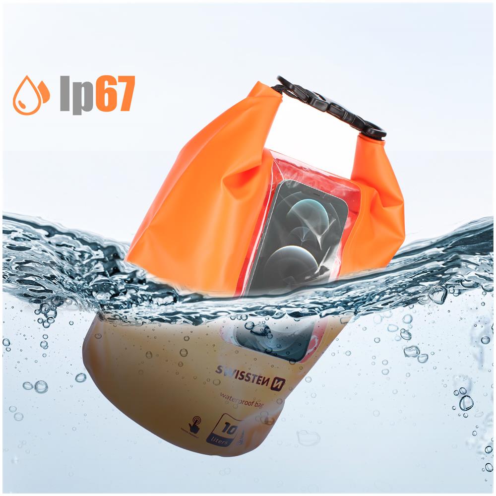 Borsa Impermeabile Compatibile Smartphone Ip67 10l Tattile Tracolla, Arancione - Foto 5