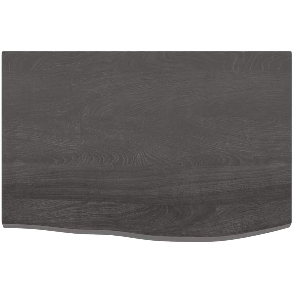 Ripiano Muro Marrone Scuro 60x40x2 cm Massello Rovere Trattato - Foto 2