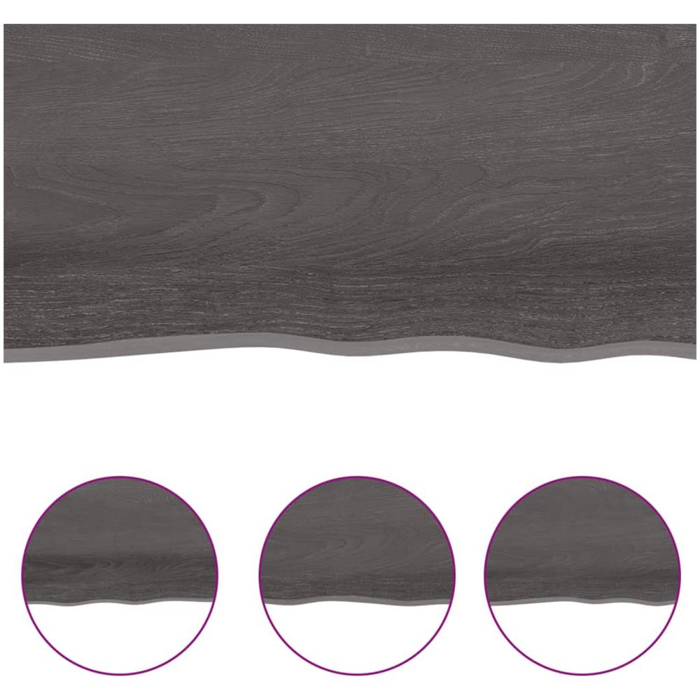Ripiano Muro Marrone Scuro 60x40x2 cm Massello Rovere Trattato - Foto 3
