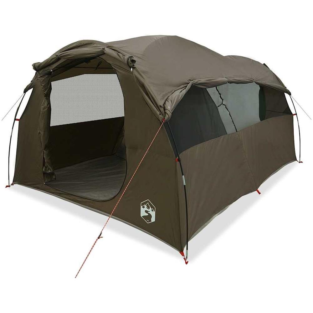 Tenda Familiare a Tunnel per 6 Persone Marrone Impermeabile - Foto 1