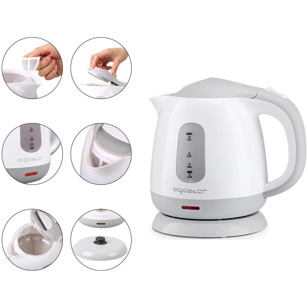 Bollitore D'acqua Elettrico Da 1100w Con Capacità 1l. Color Bianco E Grigio - Foto 2