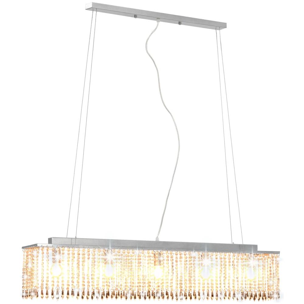 Lampadario con Perle di Cristallo Argento 104 cm E14 - Foto 2