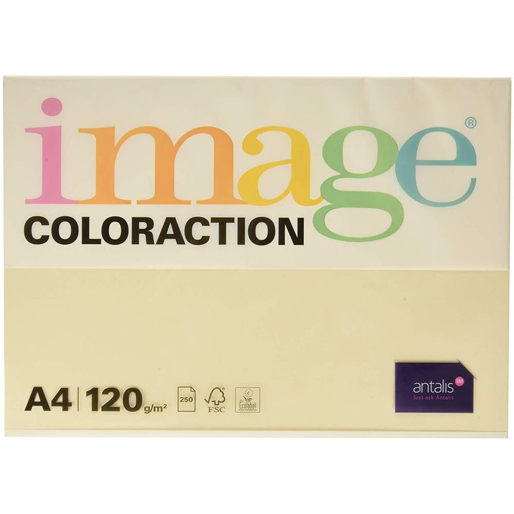Coloraction Antalis 838a 120s 50-carta Per Fotocopie, 250 Fogli In Formato Din A4, 120 G / m, Dune, Colore: Panna - Foto 1