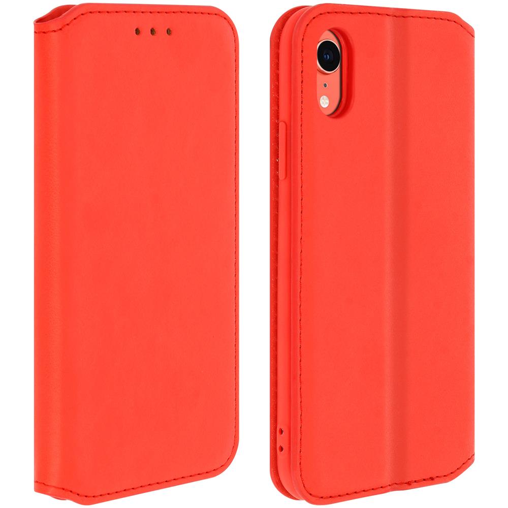 Custodia Iphone Xr Portacarte Funzione Supporto Similpelle Liscia Rosso - Foto 1