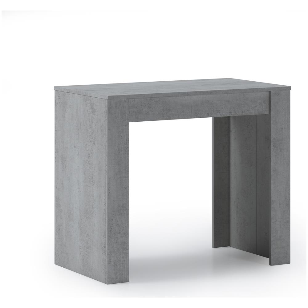 Consolle Tavolo Allungabile Fino A 140 Cm, Colore Cemento, Dimensioni Chiuso: 90x50x78 Cm. - Foto 2