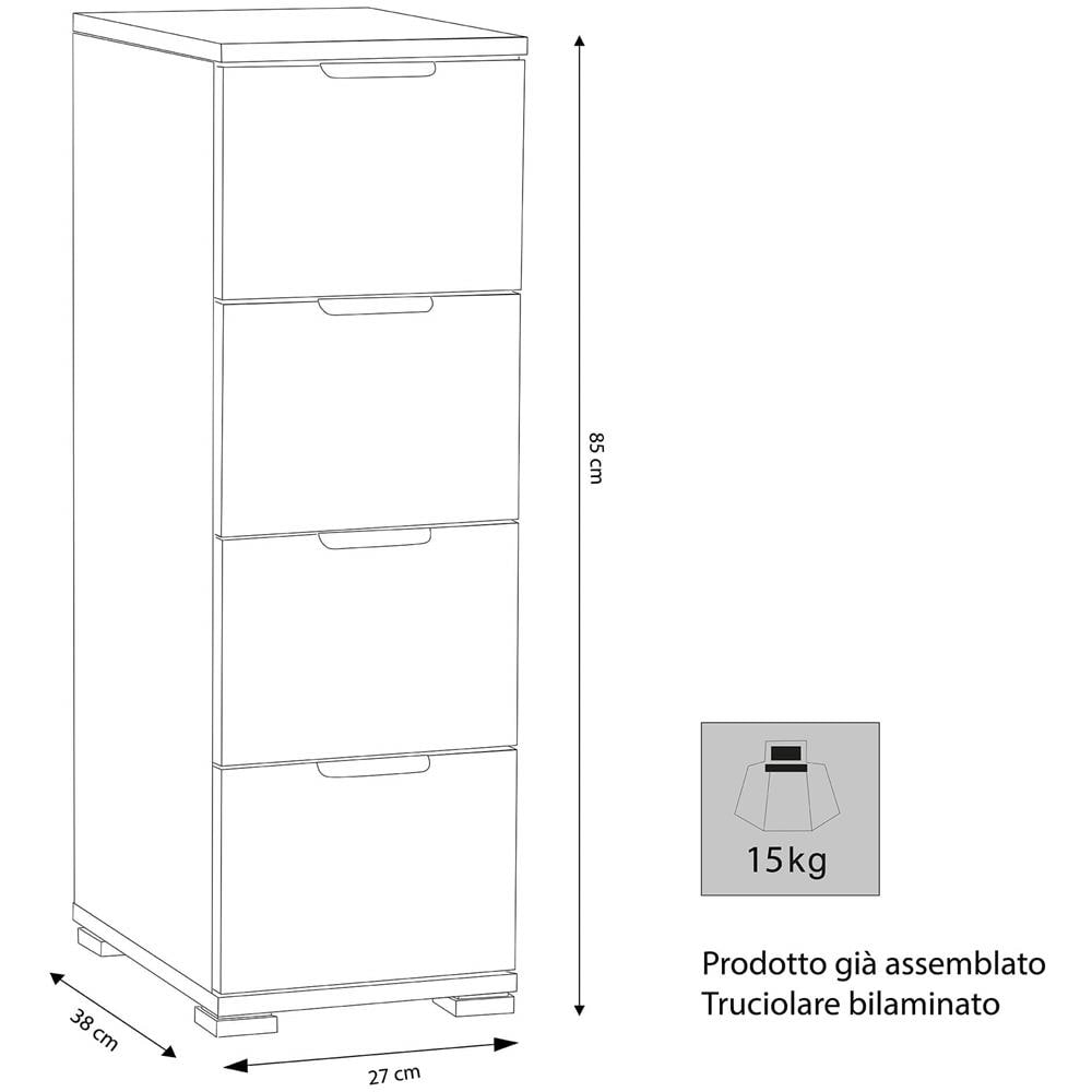 Nano - Cassettiera 4 Cassetti - Foto 2