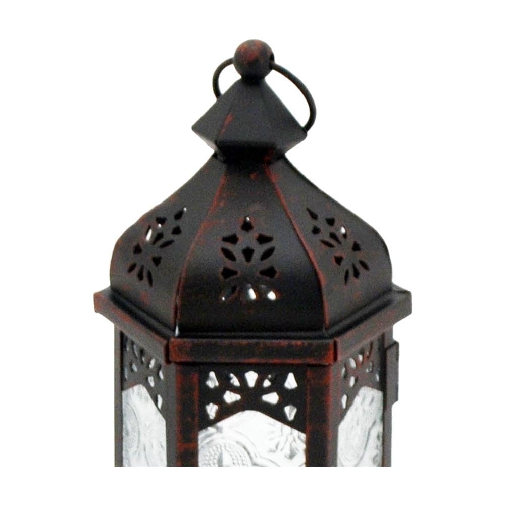 Portacandela Etnica Vetro Metallo Nera Sala Balcone 17x9x8 - Foto 5