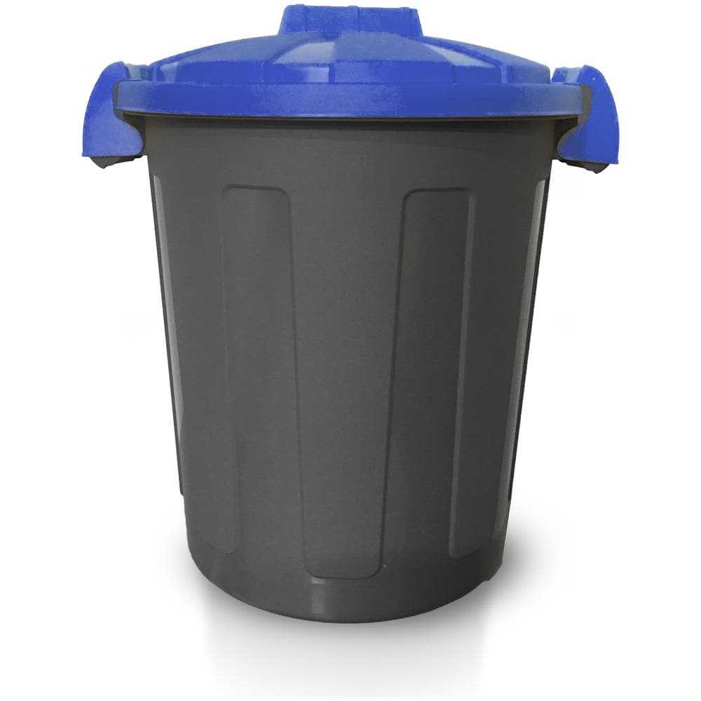 Bidone Dusty 25 Litri Con Maniglie - Grigio Con Coperchio Blu - - Foto 1