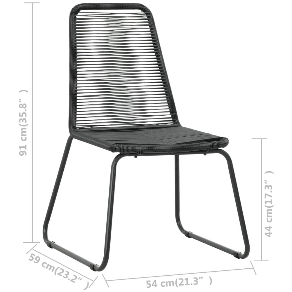 Set Da Pranzo Da Giardino 3 Pz In Rattan Pvc Nero E Marrone - Foto 9