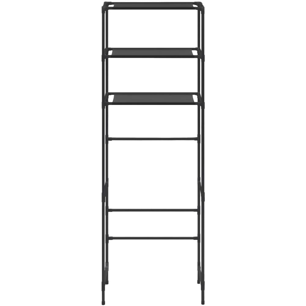 Scaffale per Bagno con 3 Ripiani Nero 53x28x169 cm - Foto 2