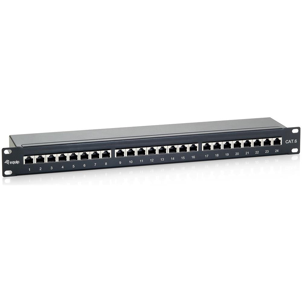 Patch Panel 19" Cat. 6- / Class E 24-Port, 1 U, black, 24 x RJ45 - Foto 2