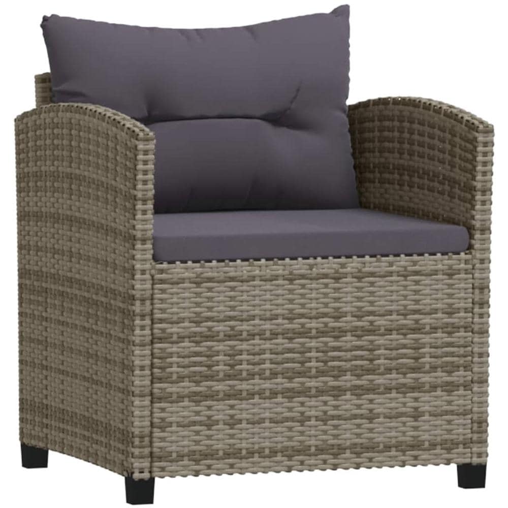 Set Divani Da Giardino 7 Pz Con Cuscini In Polyrattan Grigio - Foto 3
