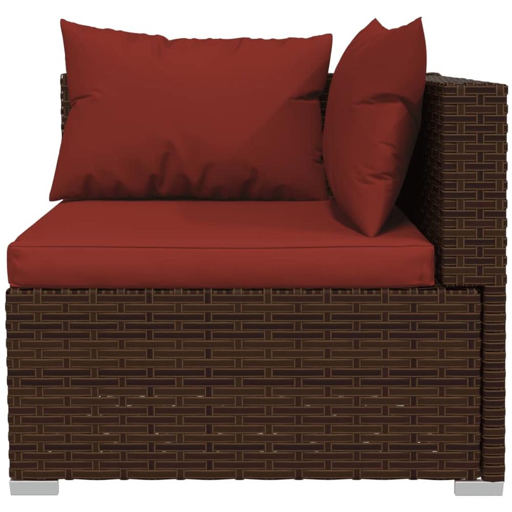 Set Divani Da Giardino 10 Pz Con Cuscini In Polyrattan Marrone - Foto 2