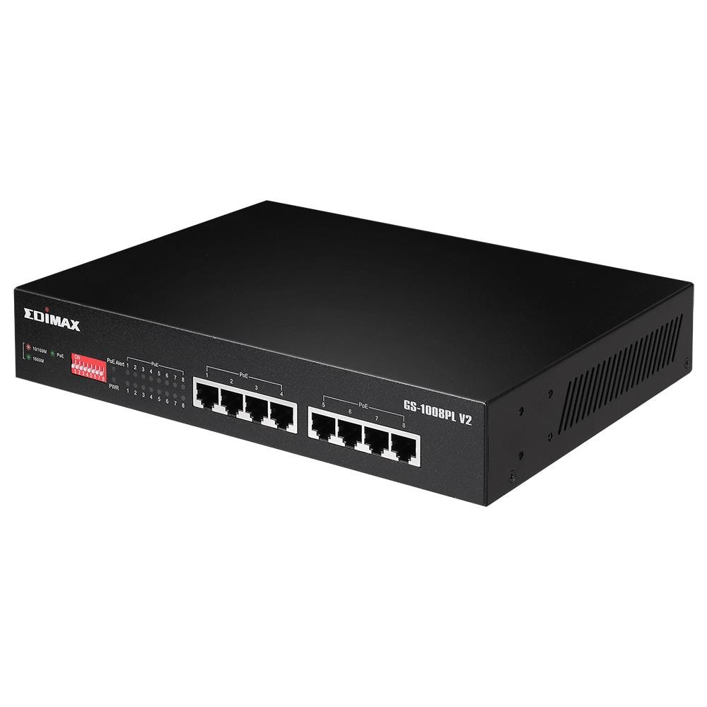 GS-1008PL V2 switch di rete Gestito L2 Gigabit Ethernet (10/100/1000) Supporto Power over Ethernet (PoE) 1U Nero - Foto 2
