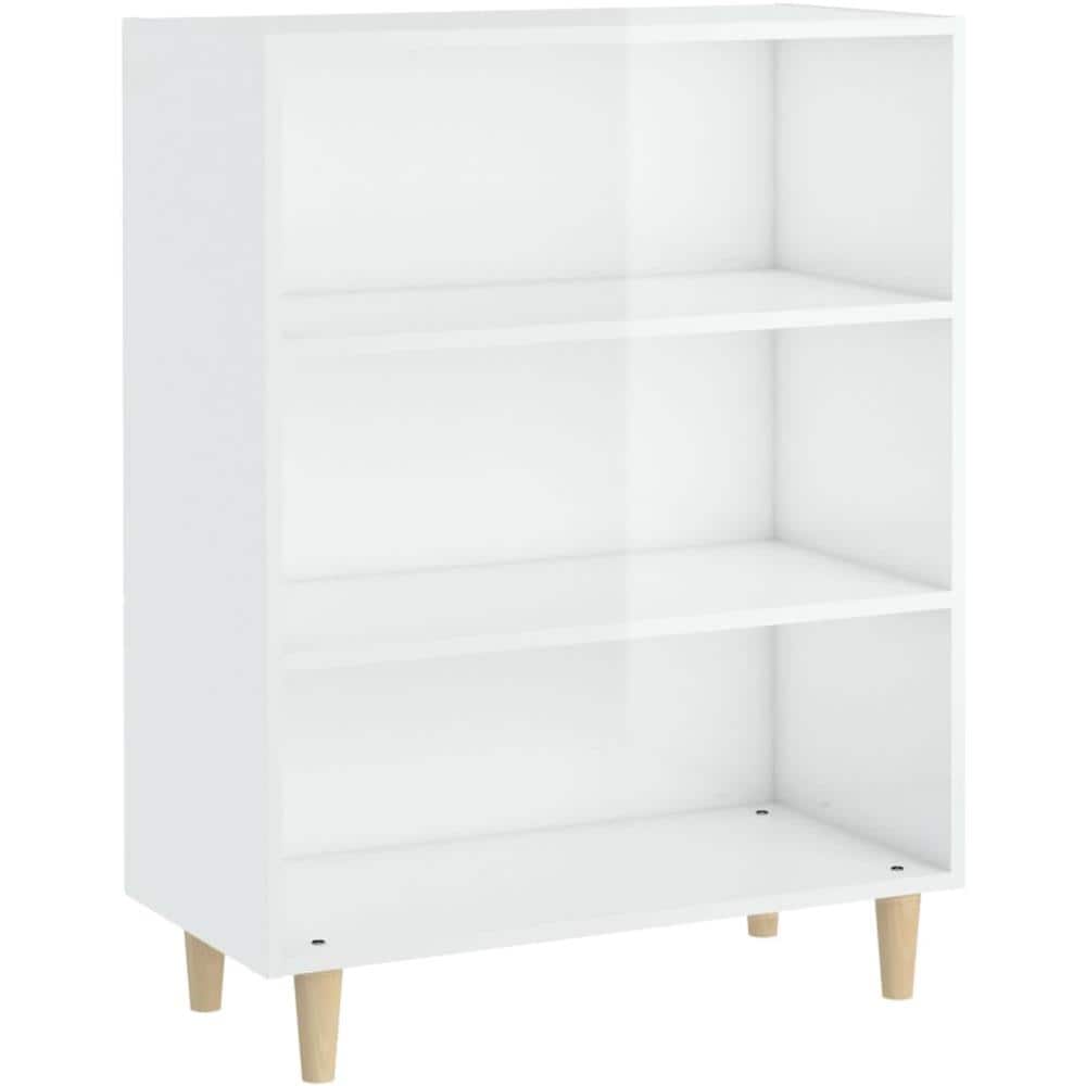 Credenza 69,5x32,5x90 Cm Bianco Lucido In Legno Multistrato - Foto 2