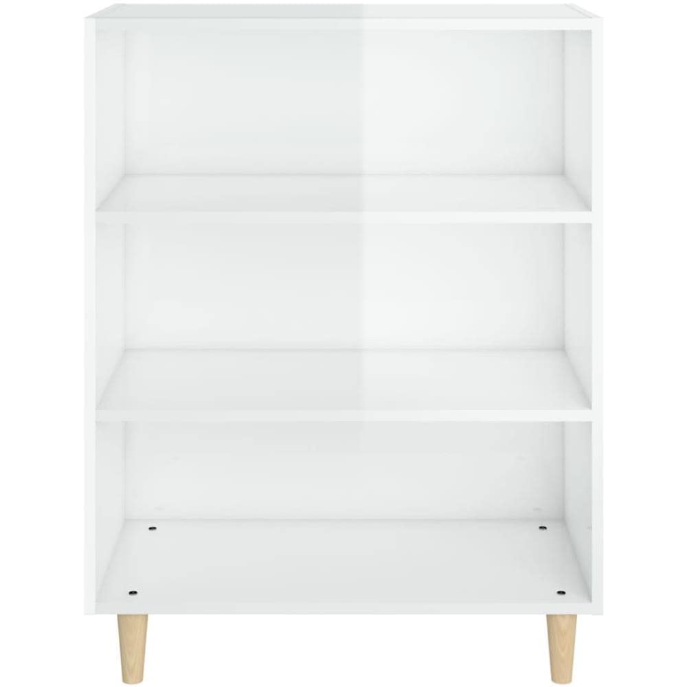 Credenza 69,5x32,5x90 Cm Bianco Lucido In Legno Multistrato - Foto 3