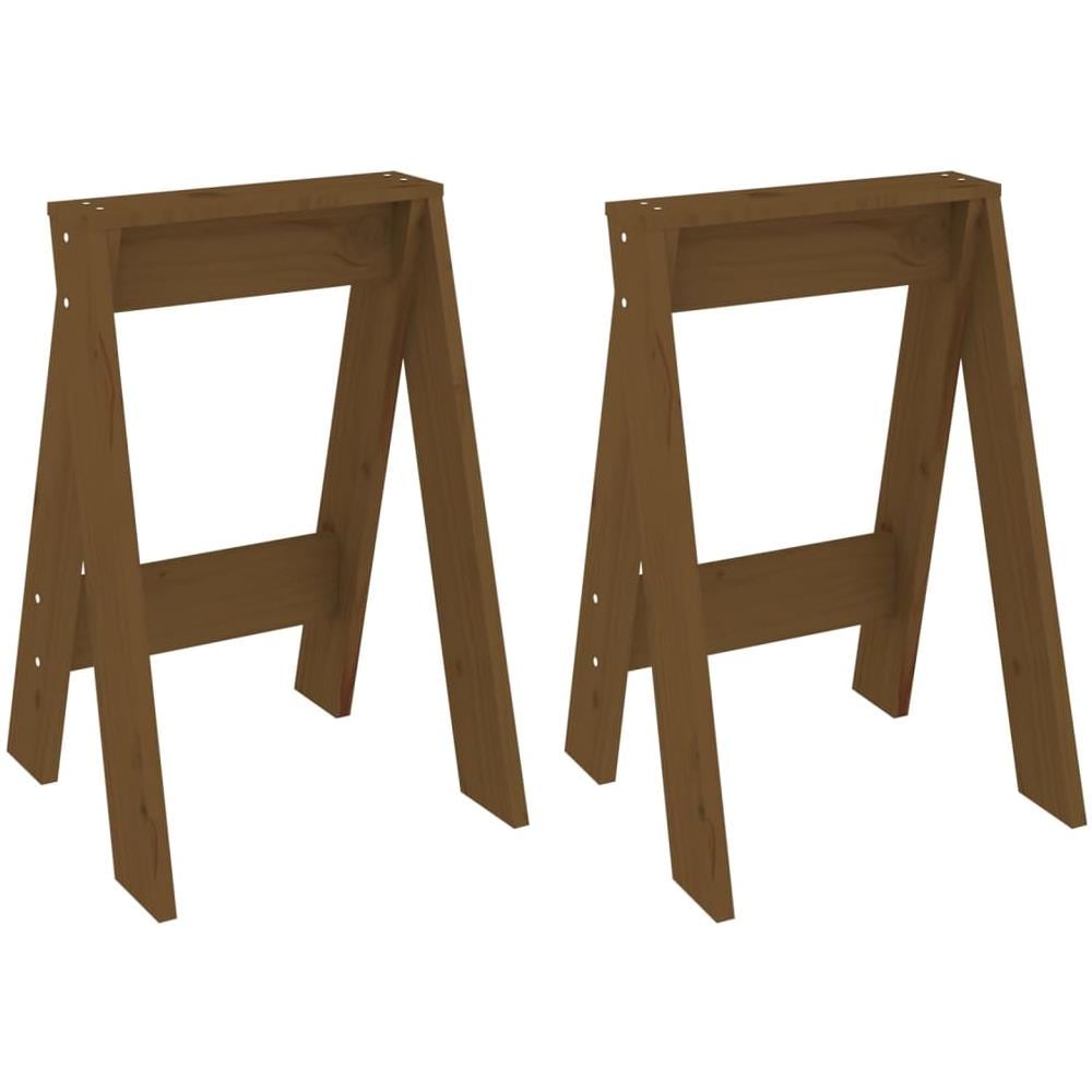 Sgabelli 2 Pz Miele 40x40x60 Cm In Legno Massello Di Pino - Foto 2